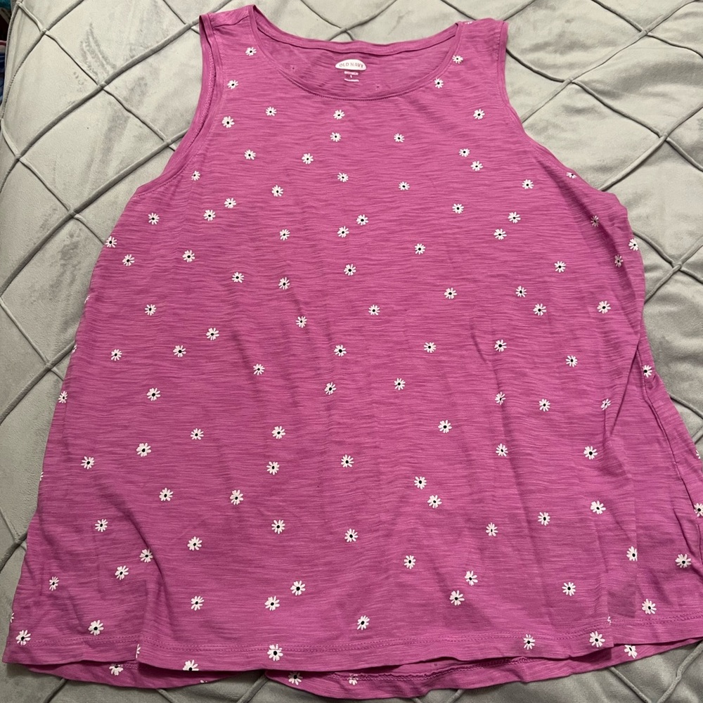 Relaxed Pink Floral Tank Top